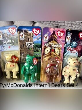 Ty & McDonalds Teanie Beanie Bears International Set of 4 CollectibleReleased’99